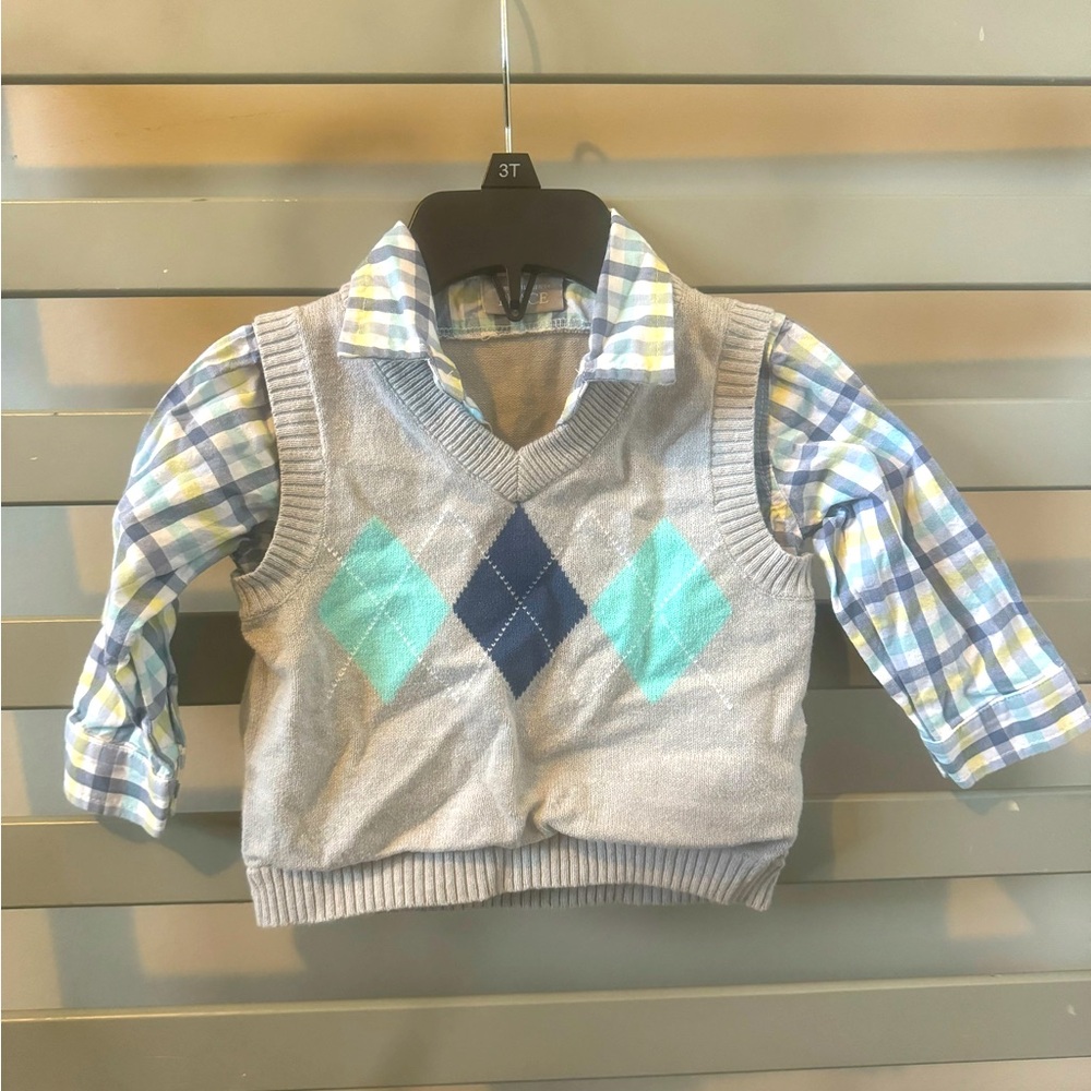 Toddler Boy Sweater and Button Down Shirt